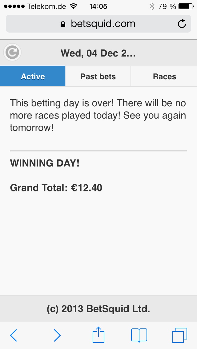 BetSquid mobile - WINNING DAY