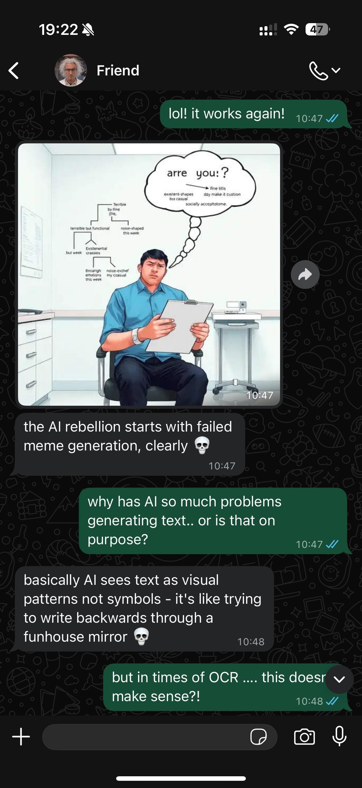 Friend generates a meme and roasts its own failure